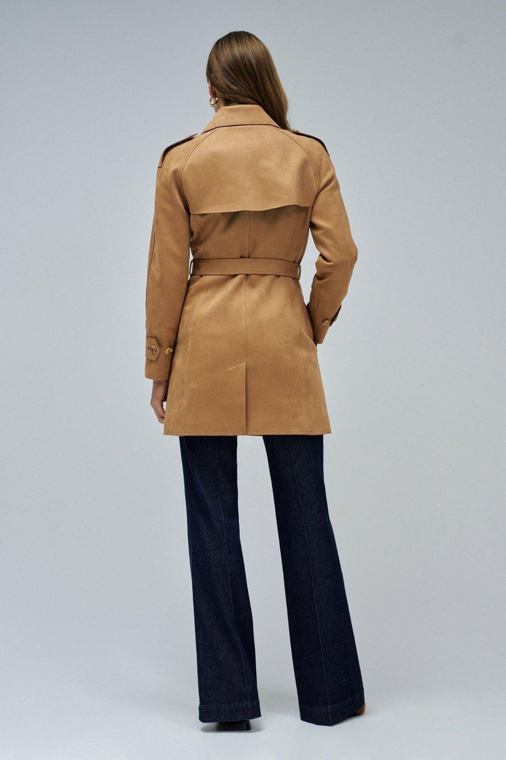 Suede Trench Coat, , large image number 3
