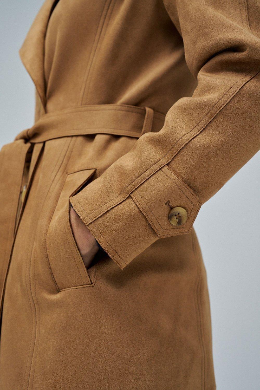 Suede Trench Coat, , large image number 4