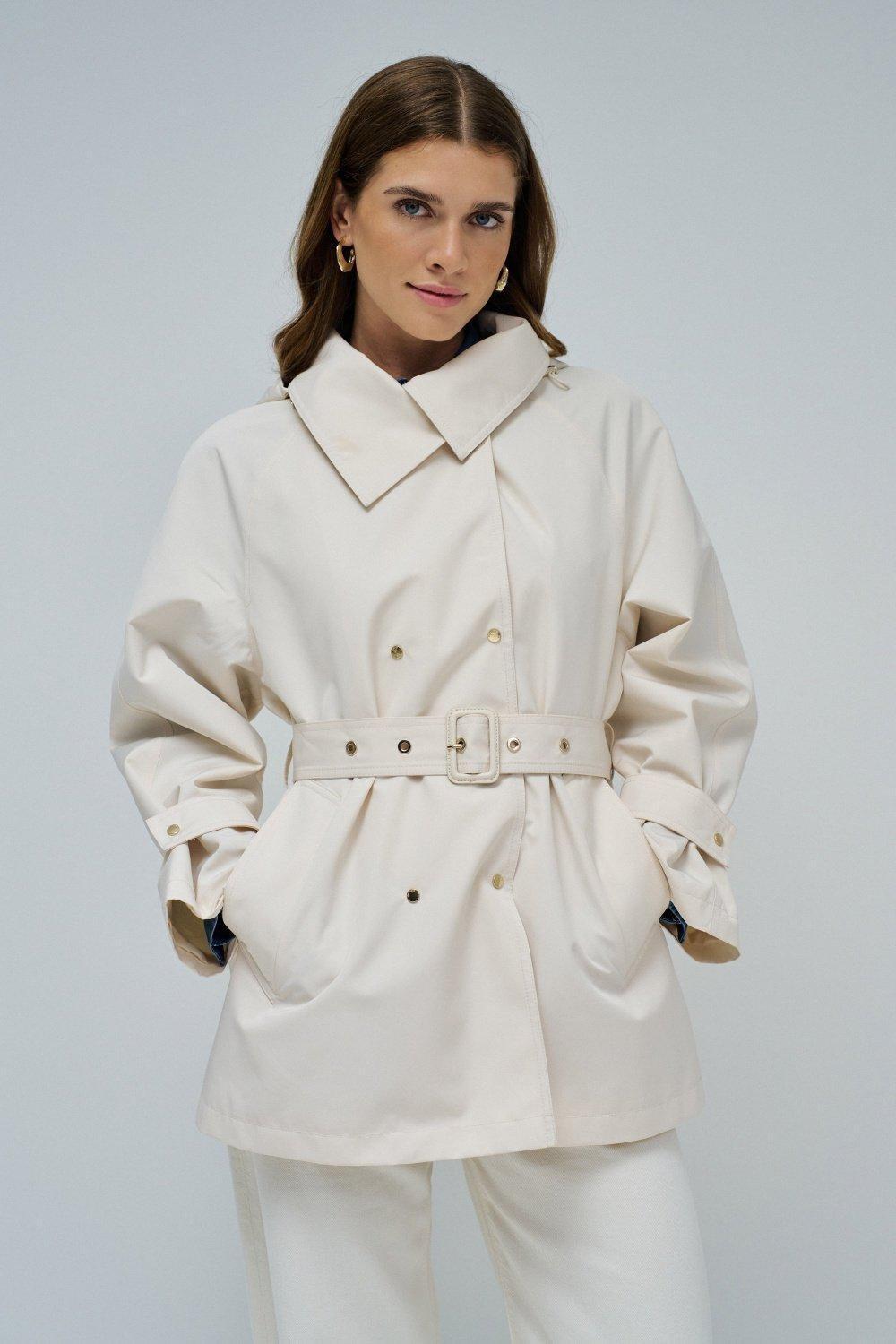 Beige Parka With Detachable Hood, , large image number 0