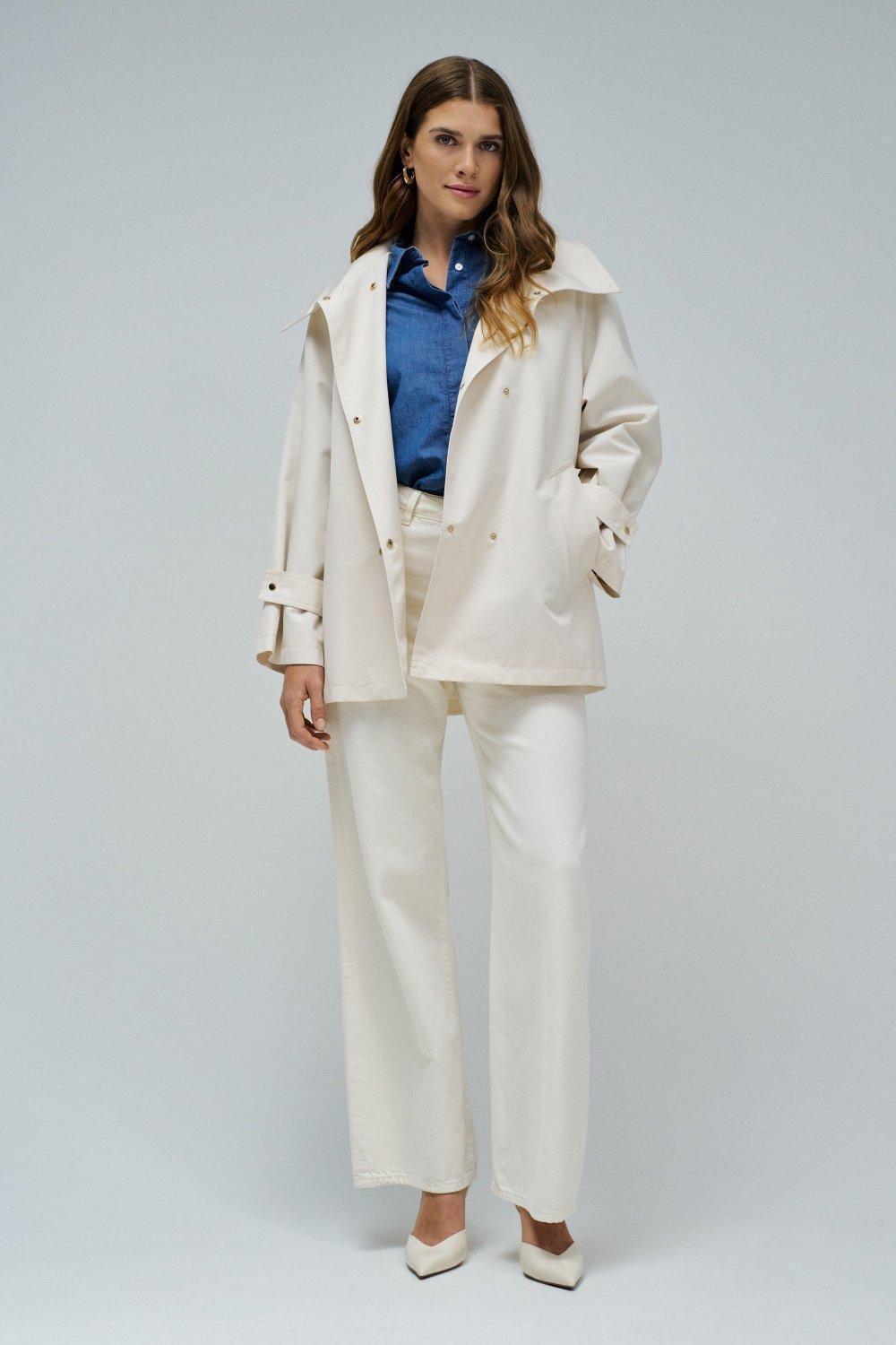 Beige Parka With Detachable Hood, , large image number 1
