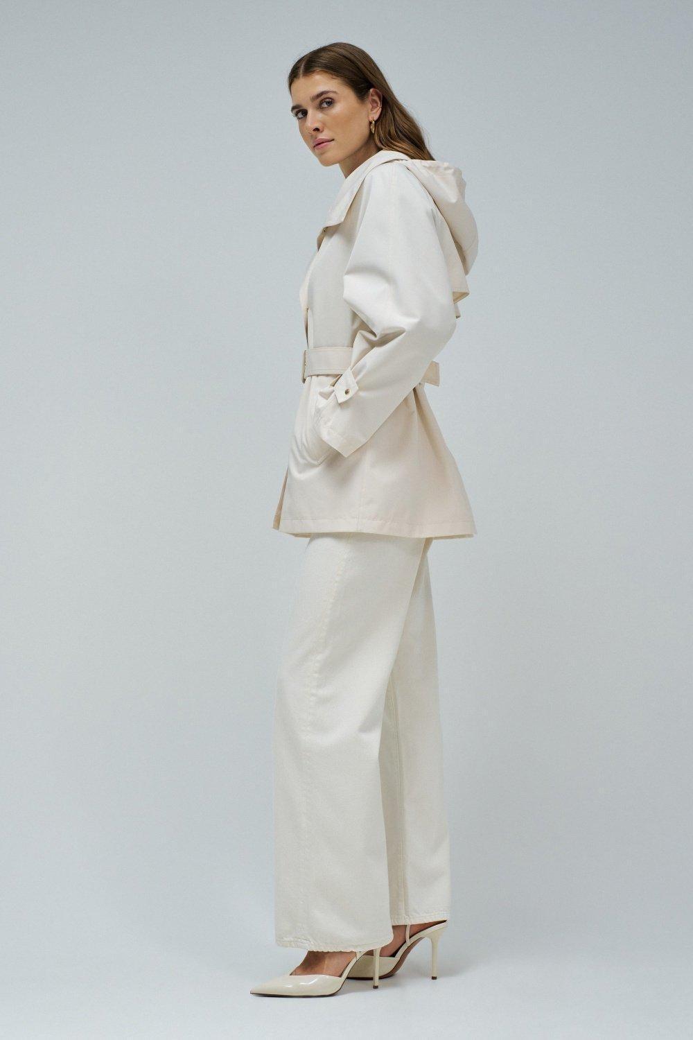 Beige Parka With Detachable Hood, , large image number 2