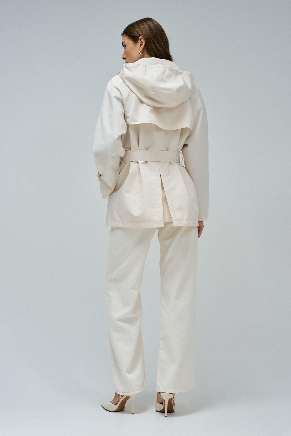 Beige Parka With Detachable Hood, , large image number 3