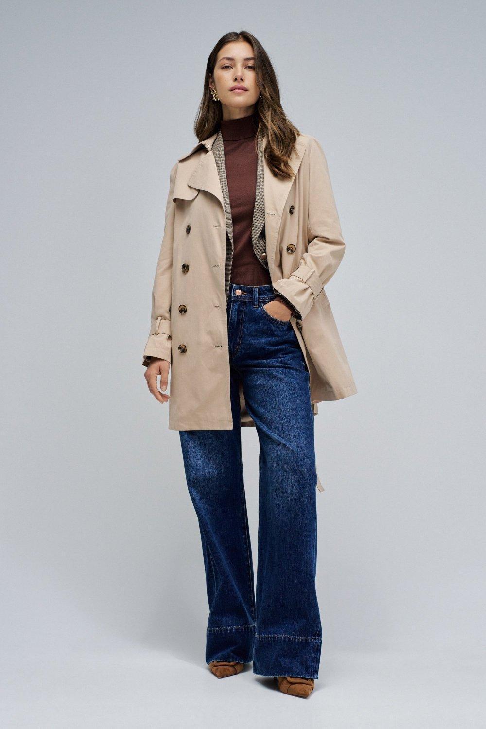 Trench Coat With Belt&nbsp;, Brown, medium
