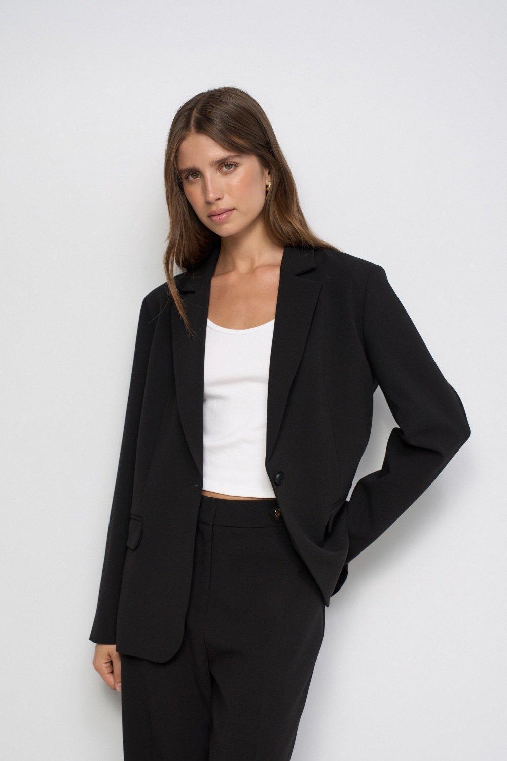 Fitted Blazer With Check Pattern, , large image number 0