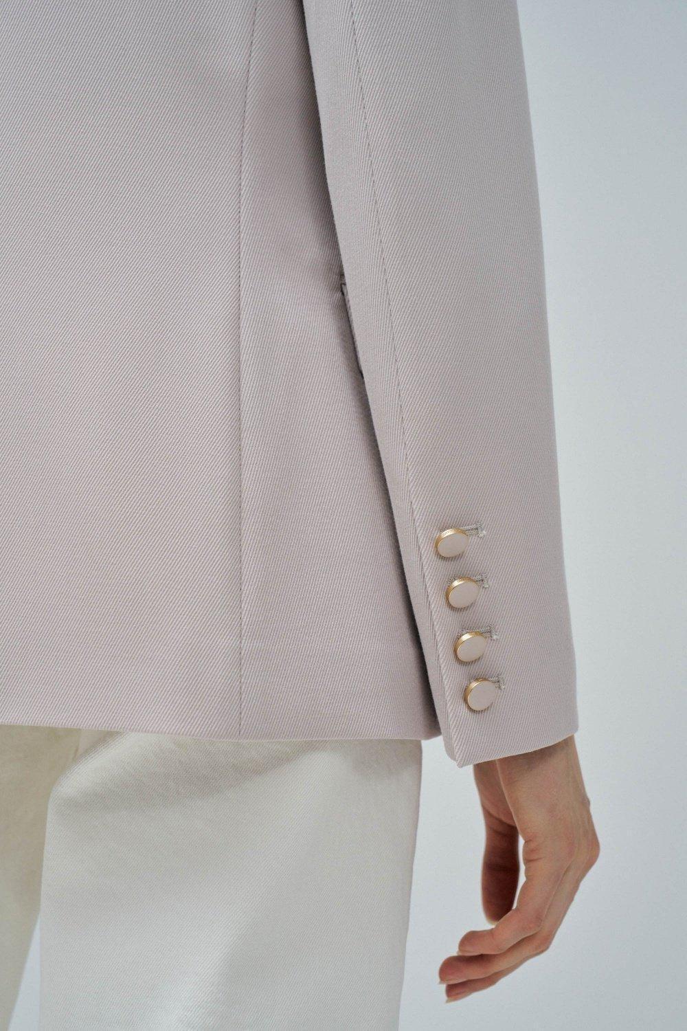 Fitted Blazer With Check Pattern, Pearl, large image number 4