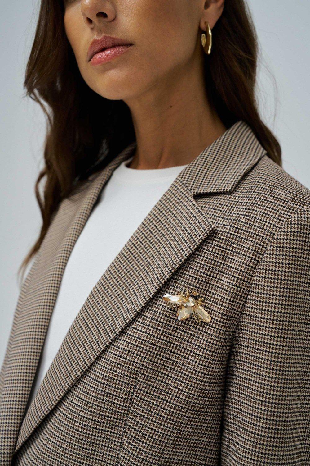 Fitted Blazer With Check Pattern, , large image number 4