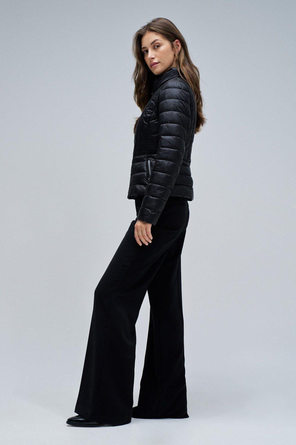 Short Puffer Jacket, Black, medium