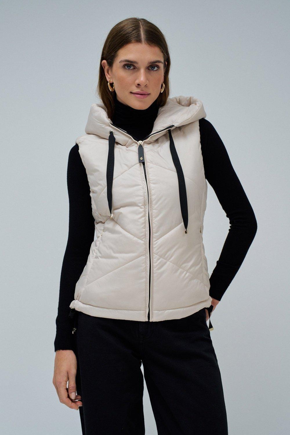 Beige Puffer Vest, , large image number 0