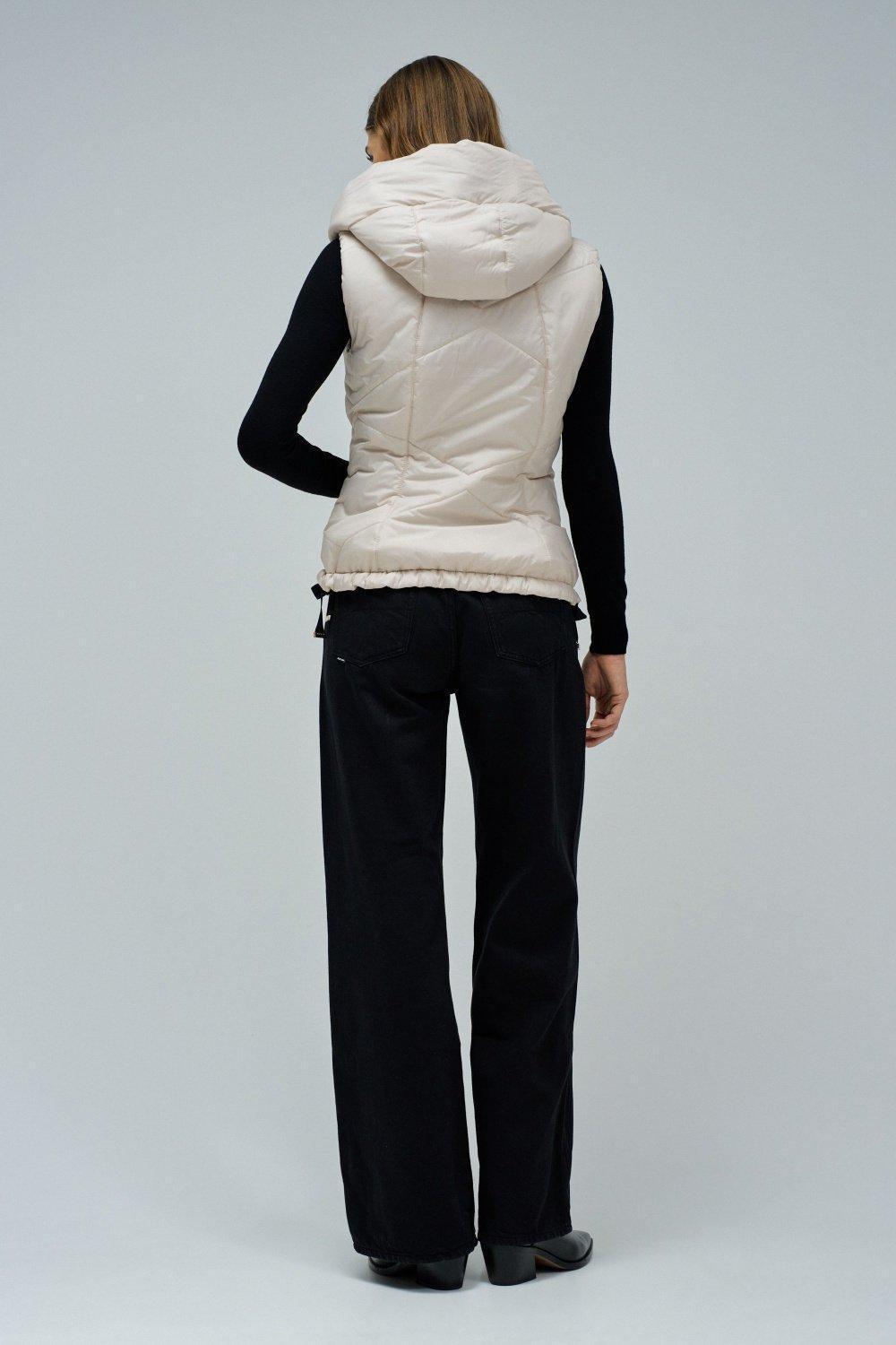 Beige Puffer Vest, , large image number 3