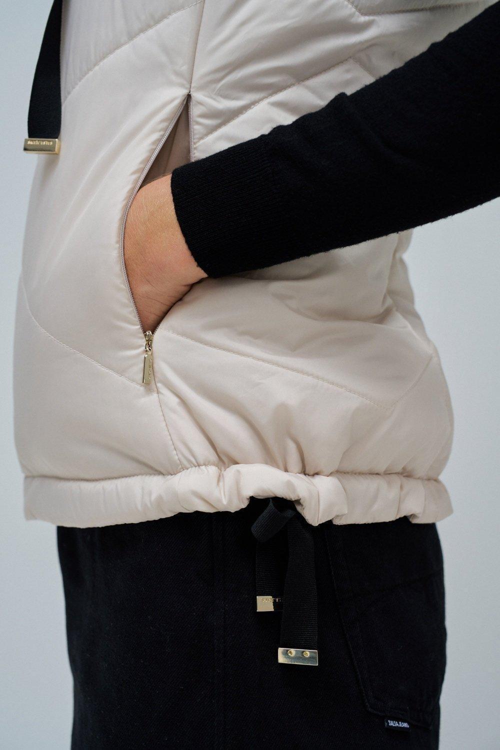 Beige Puffer Vest, , large image number 4