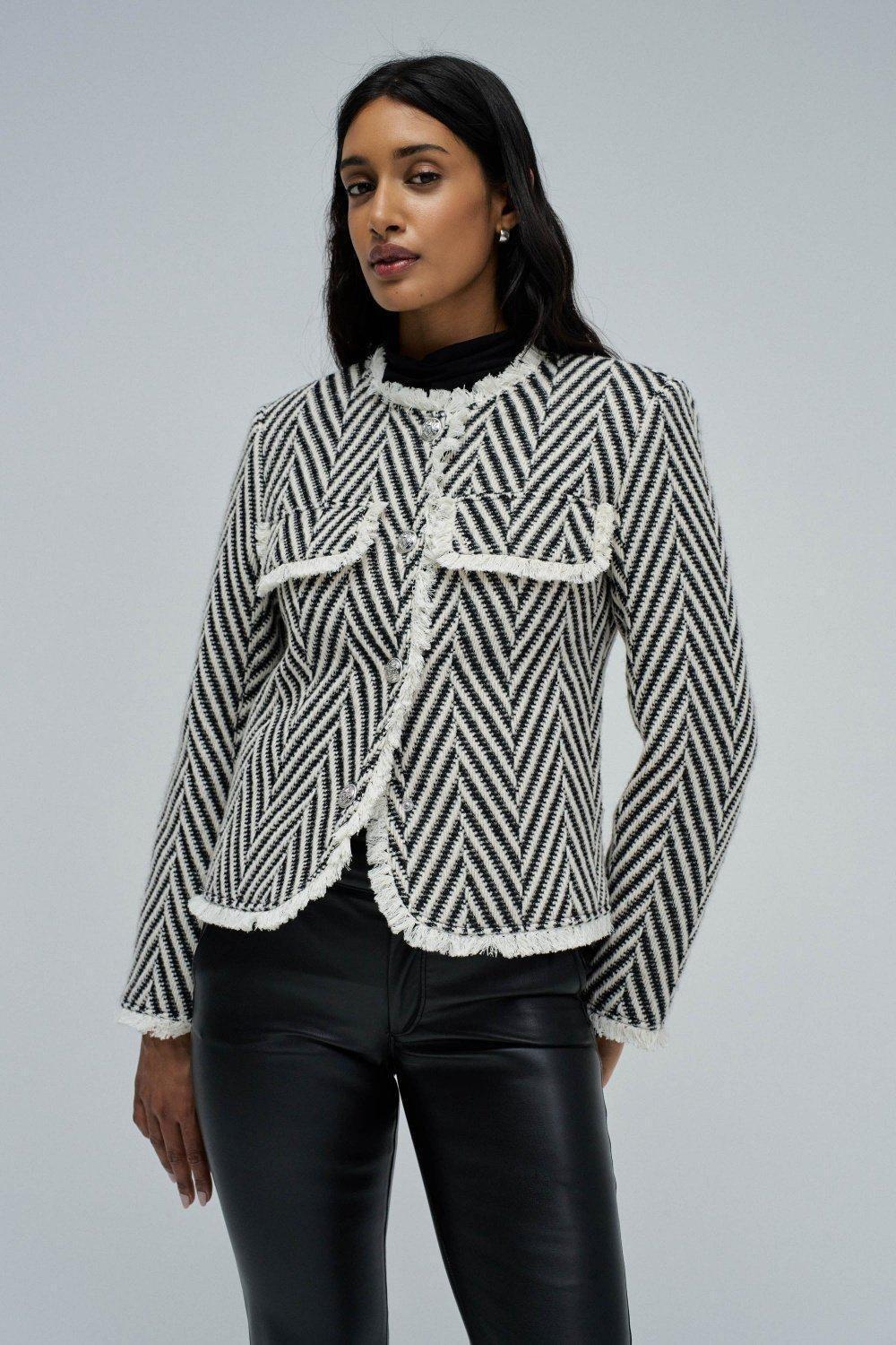 Tweed Jacket, Black, large image number 0