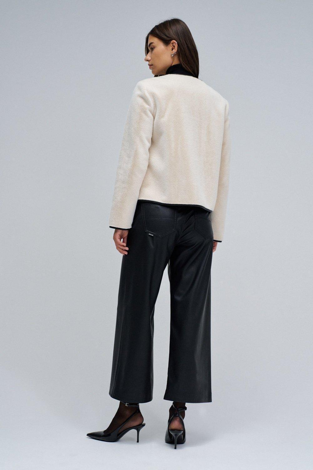 Faux Fur Coat With Clasp Closure, Pearl, large image number 3