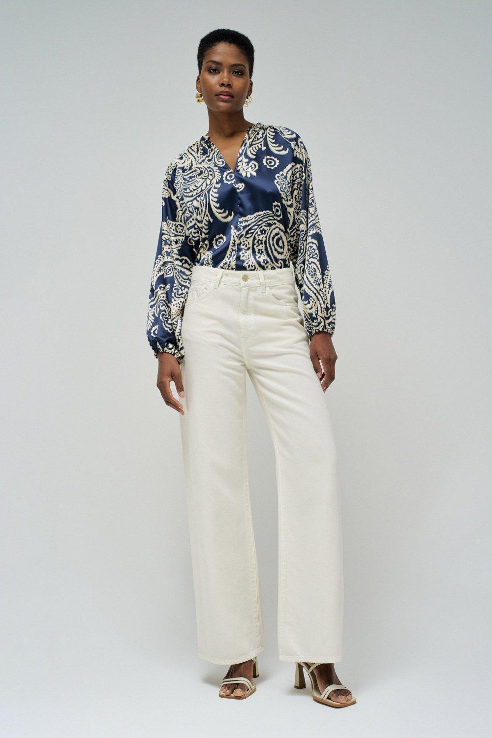 Printed Paisley Blouse, , large image number 1