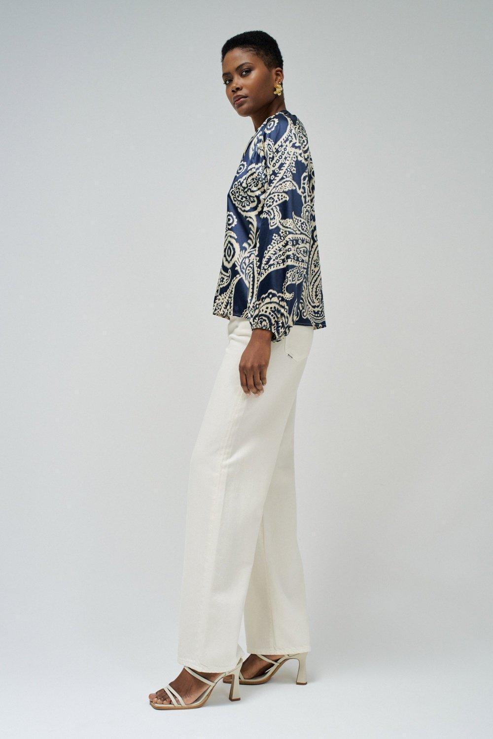 Printed Paisley Blouse, , large image number 2