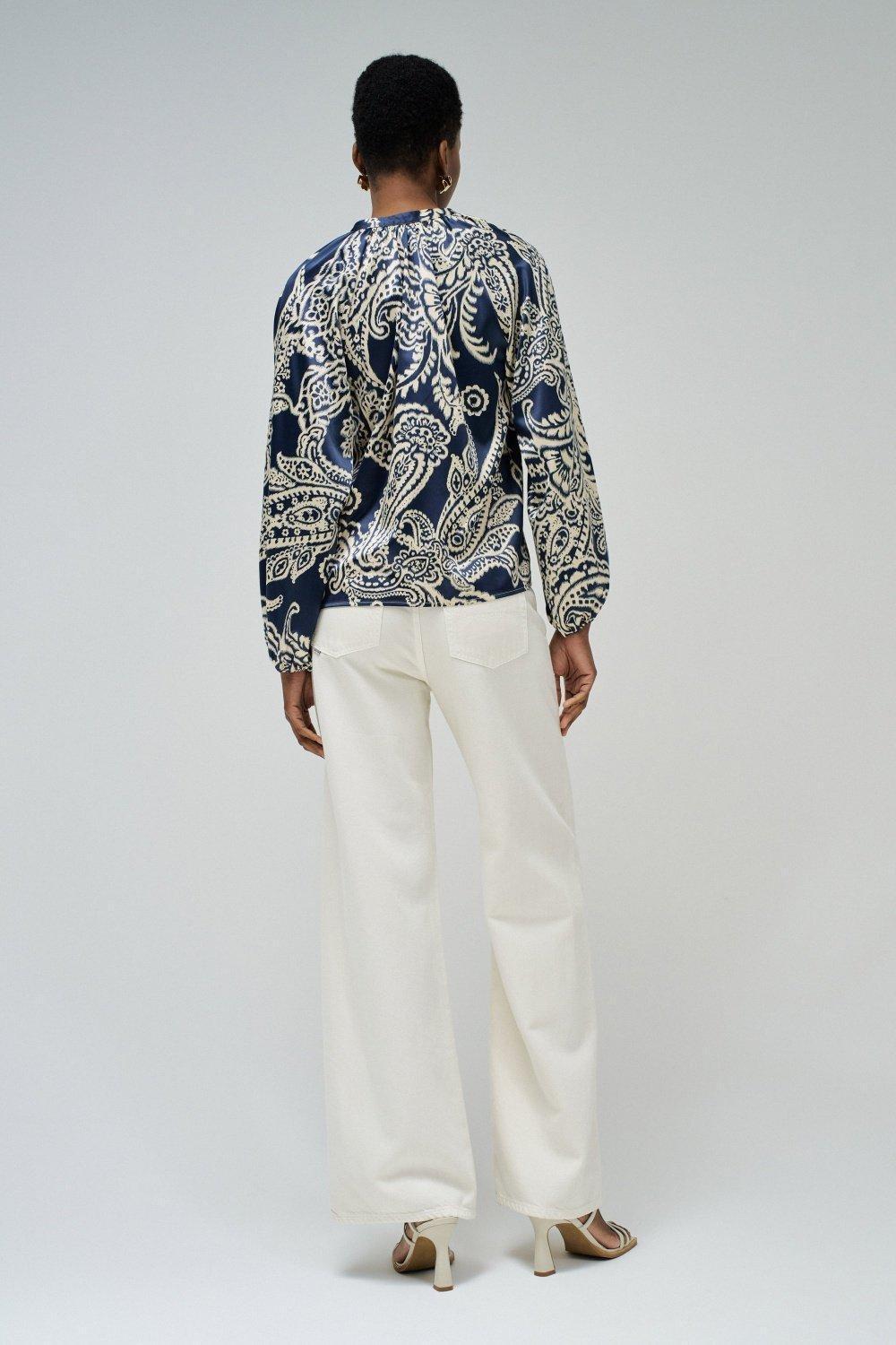 Printed Paisley Blouse, , large image number 3