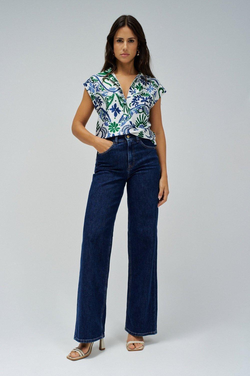 White Floral Blouse, , large image number 1