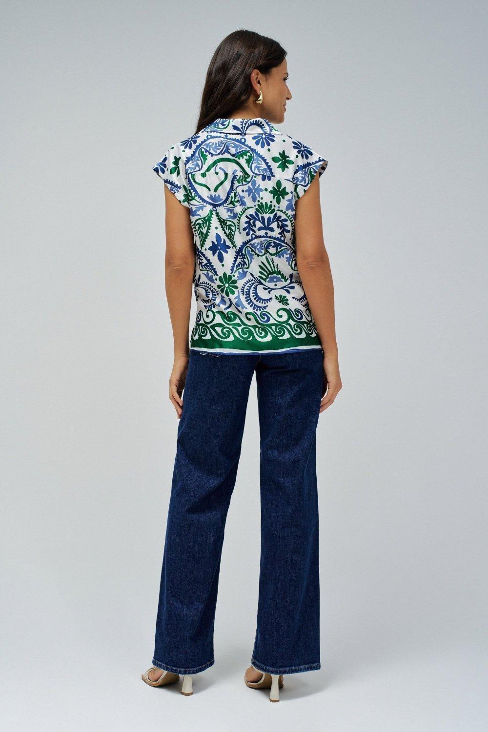 White Floral Blouse, , large image number 3