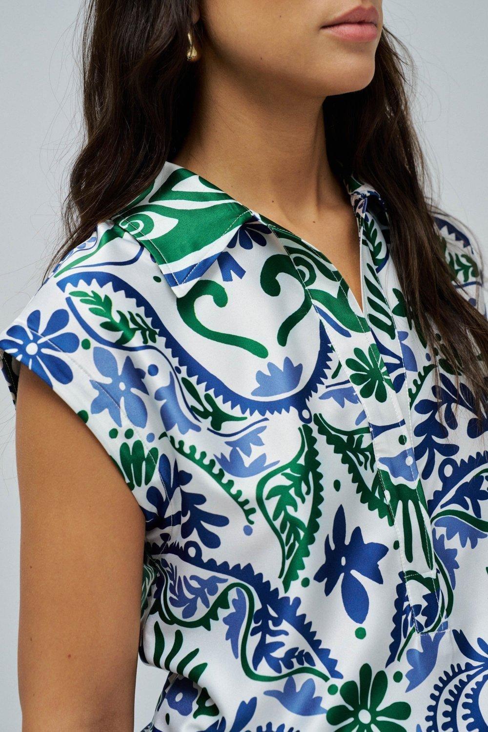 White Floral Blouse, , large image number 4