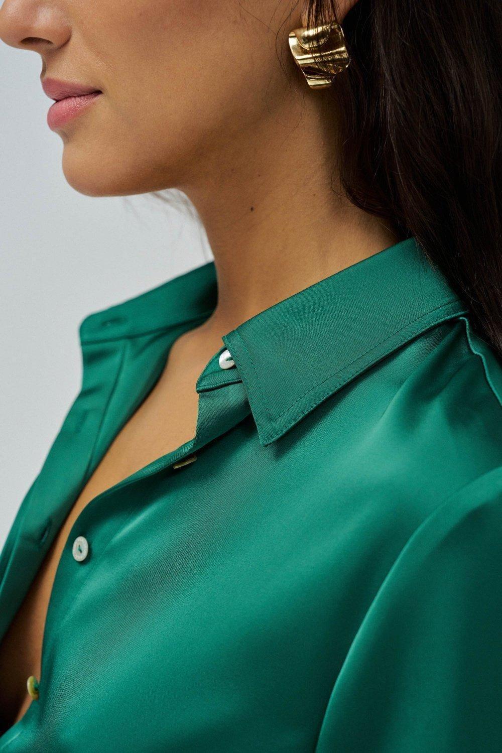 Satin Shirt, Green, large image number 4