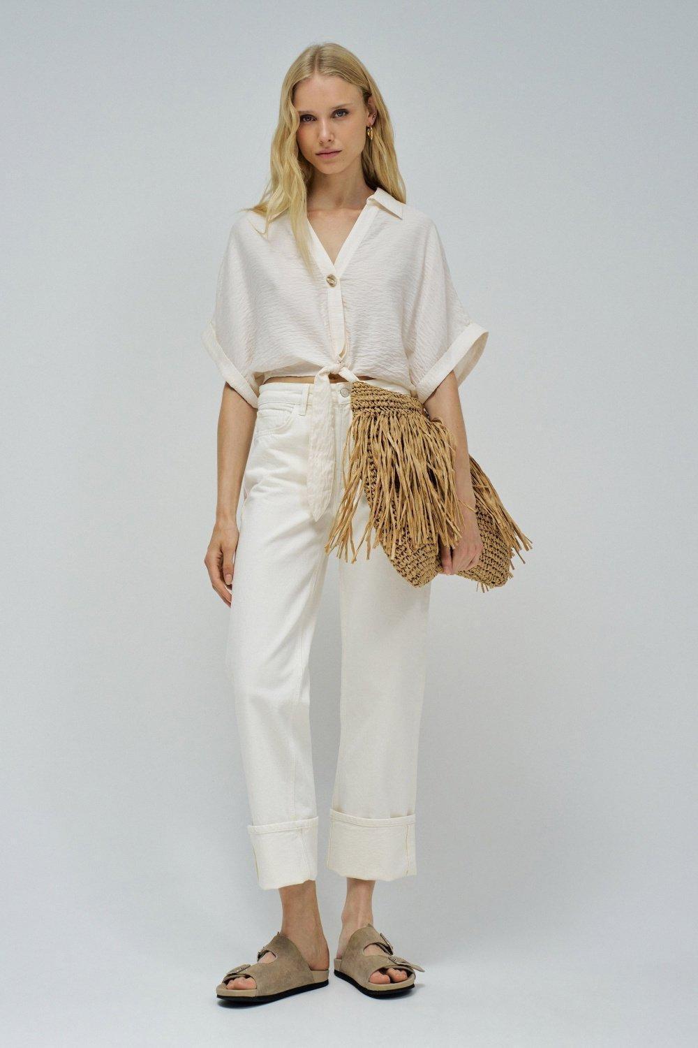 True Straight Jeans, Cream, large image number 1