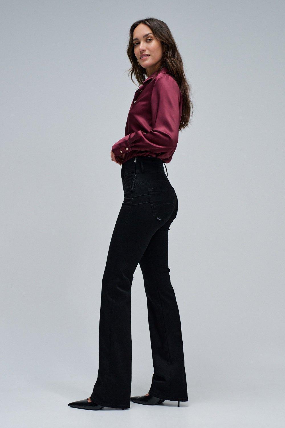 Secret Silhouette Push In Bootcut Jeans, Black, large image number 2