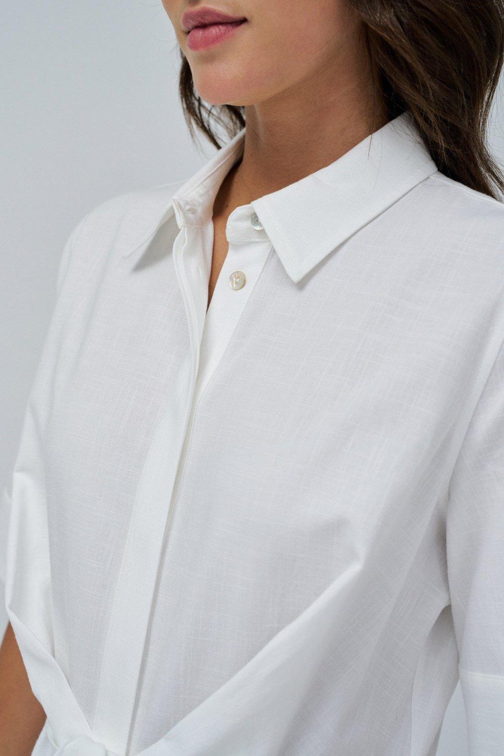 Plain Midi Shirt Dress, , large image number 4
