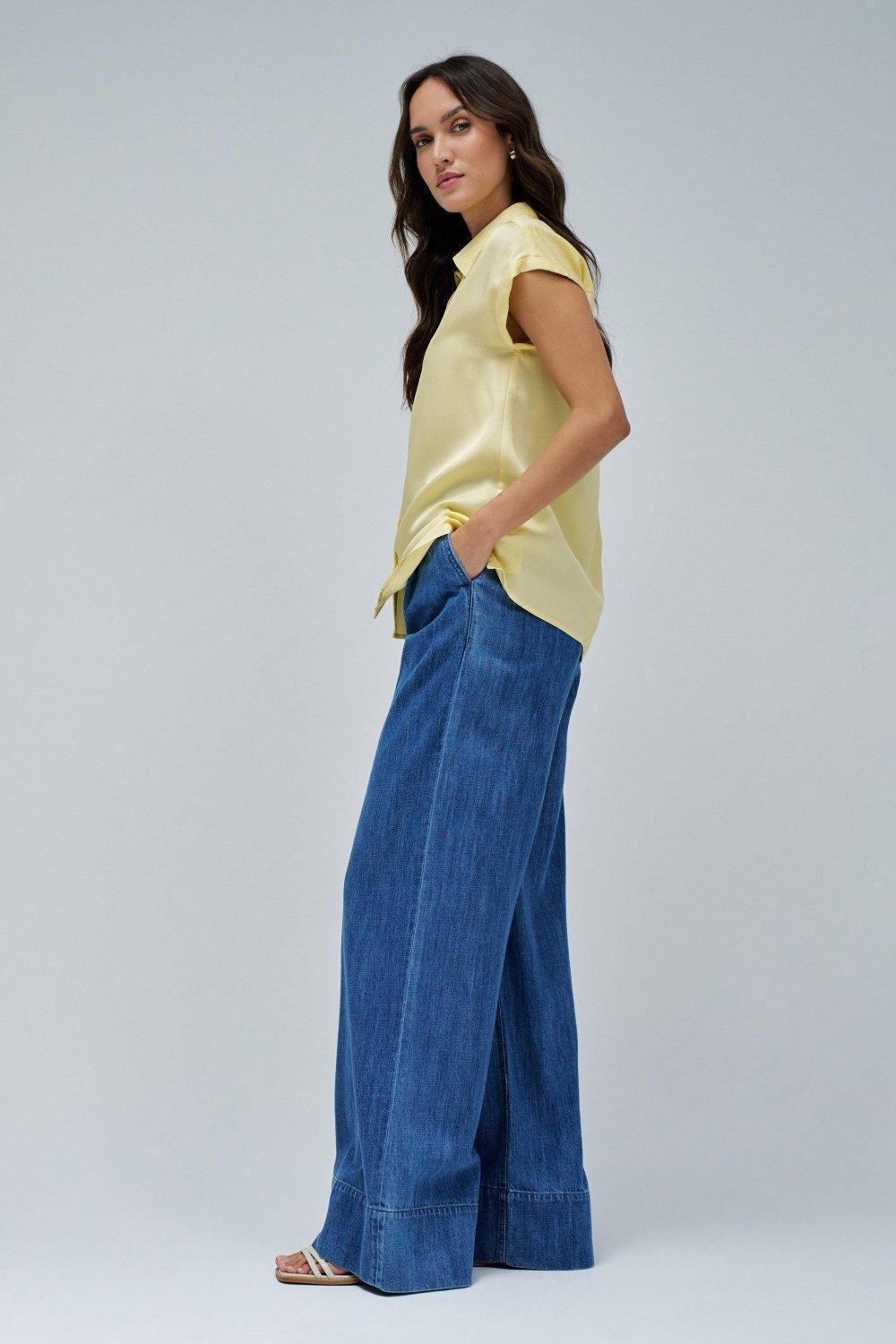 Plain Fluid Blouse, , large image number 2