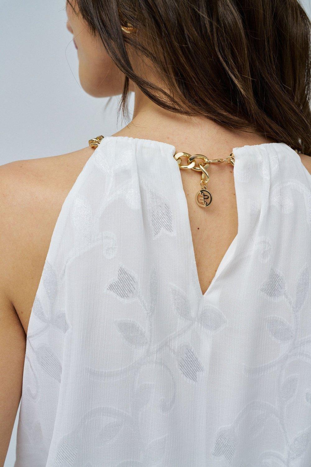 White Top With Jacquard Embroidery, , large image number 4