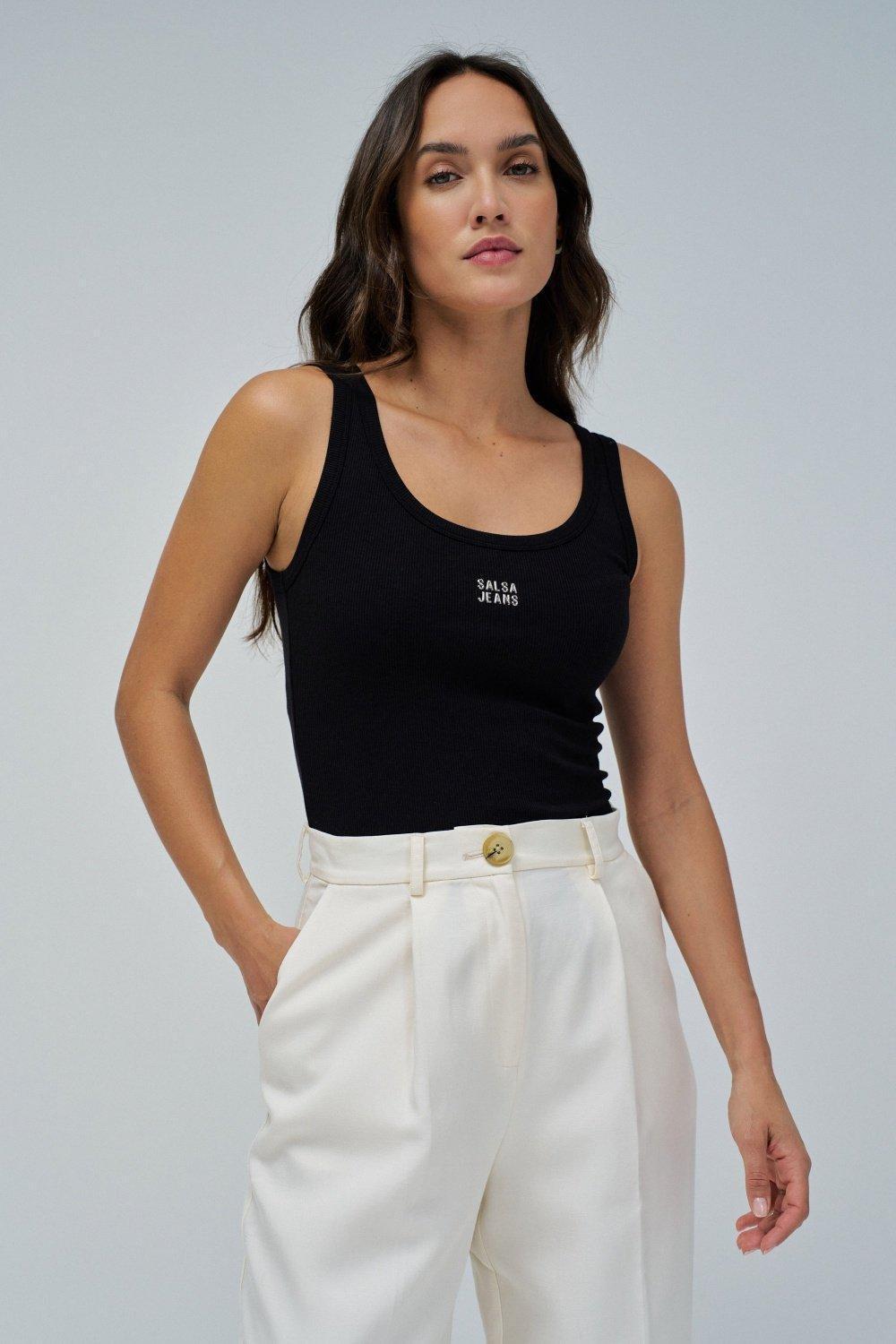 Basic Top, Black, medium