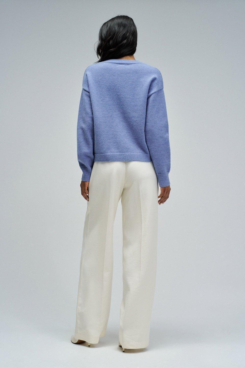 Knit Sweater With Branding, Navy, large image number 3