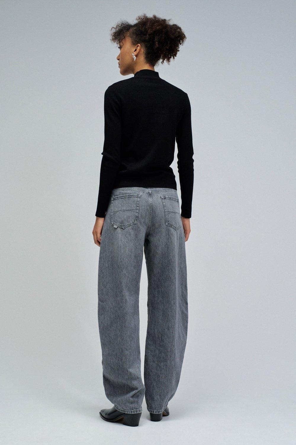 Ribbed Knit Sweater With Branding, Black, large image number 3