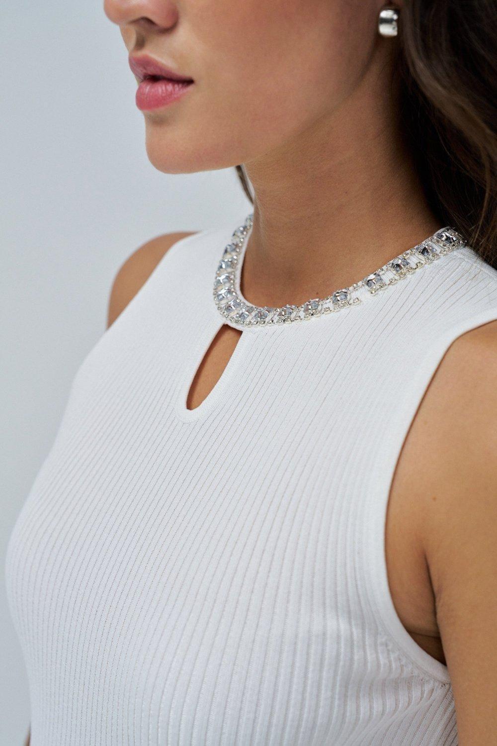 Ribbed Top With Sparkles, Pearl, large image number 4