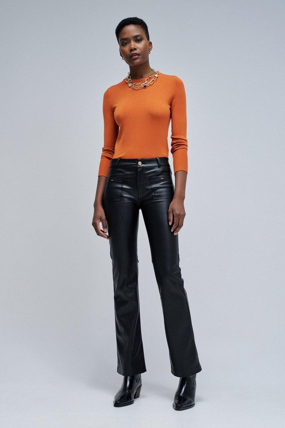 Basic Knit Sweaters, Orange, medium