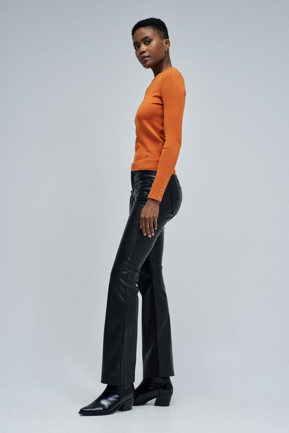 Basic Knit Sweaters, Orange, medium