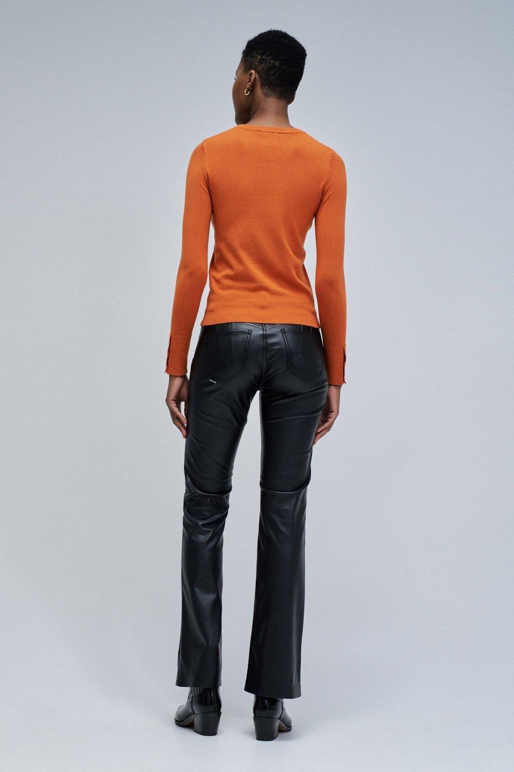 Basic Knit Sweaters, Orange, large image number 3