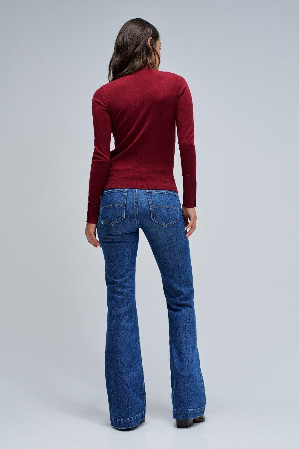 High Neck Sweater&nbsp;, Burgundy, large image number 3