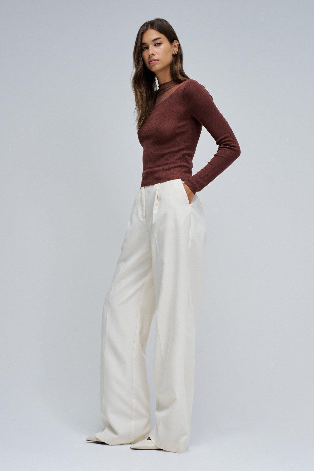 Sweater With Transparency, Brown, medium