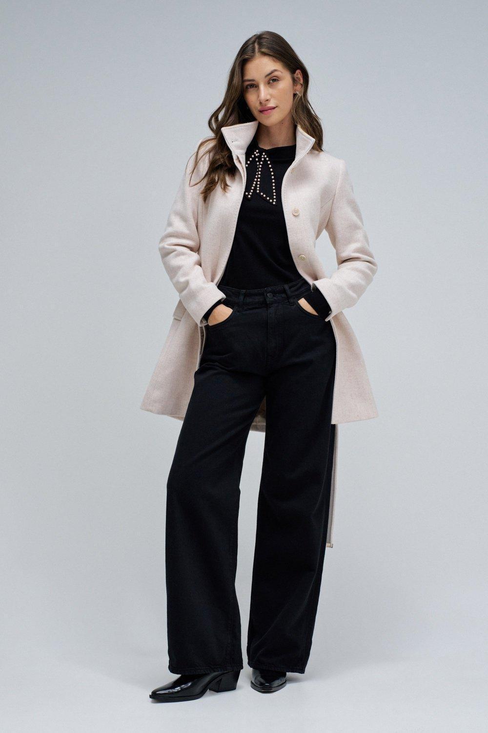 Knit Sweater With Bow, Black, large image number 1