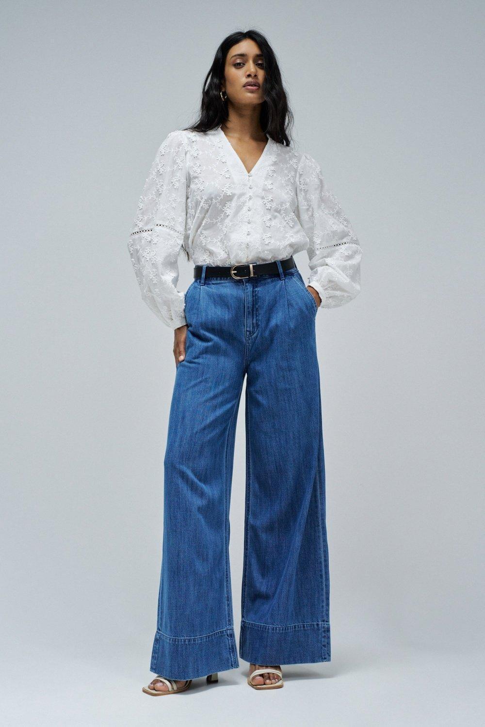 Blouse With Jacquard Embroidery , Pearl, medium