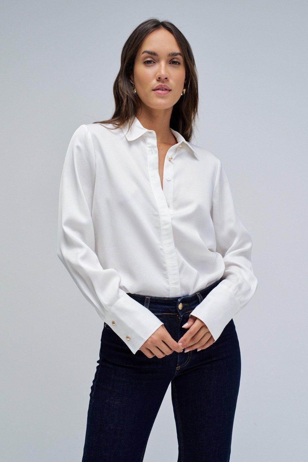 Cream Basic Shirt, , large image number 0