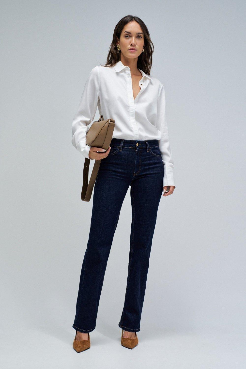 Basic Shirt with Gold Buttons, Pearl, medium