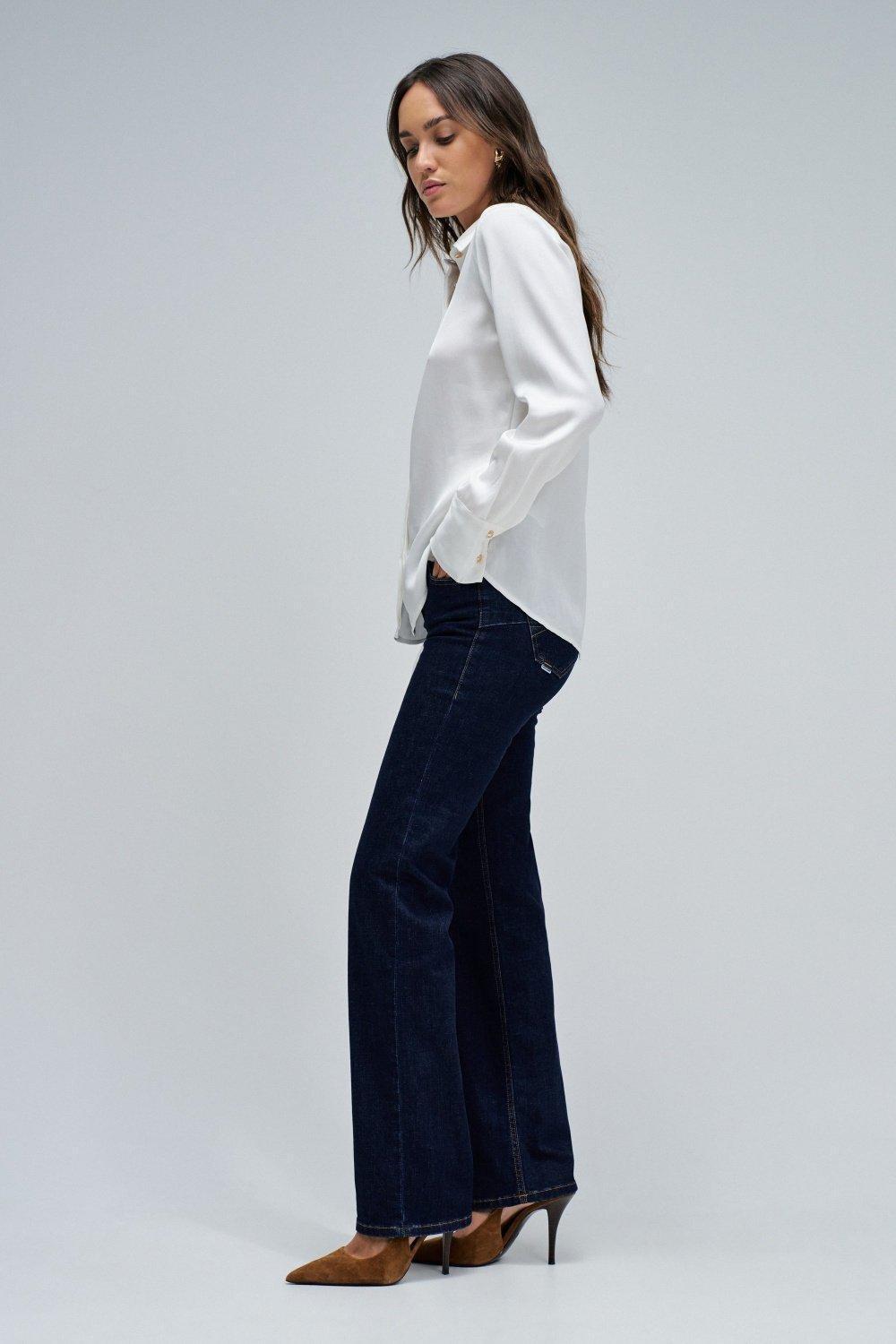 Basic Shirt with Gold Buttons, Pearl, medium