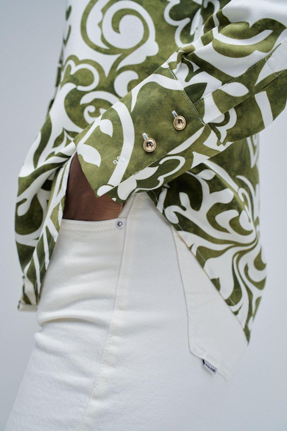 Basic Shirt with Gold Buttons, Green, large image number 4