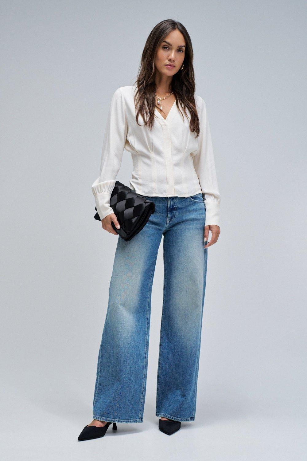 Corset Style Blouse, Pearl, large image number 1