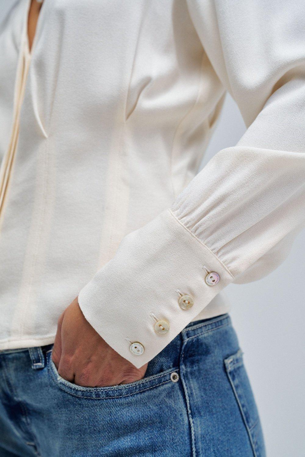 Corset Style Blouse, Pearl, large image number 4