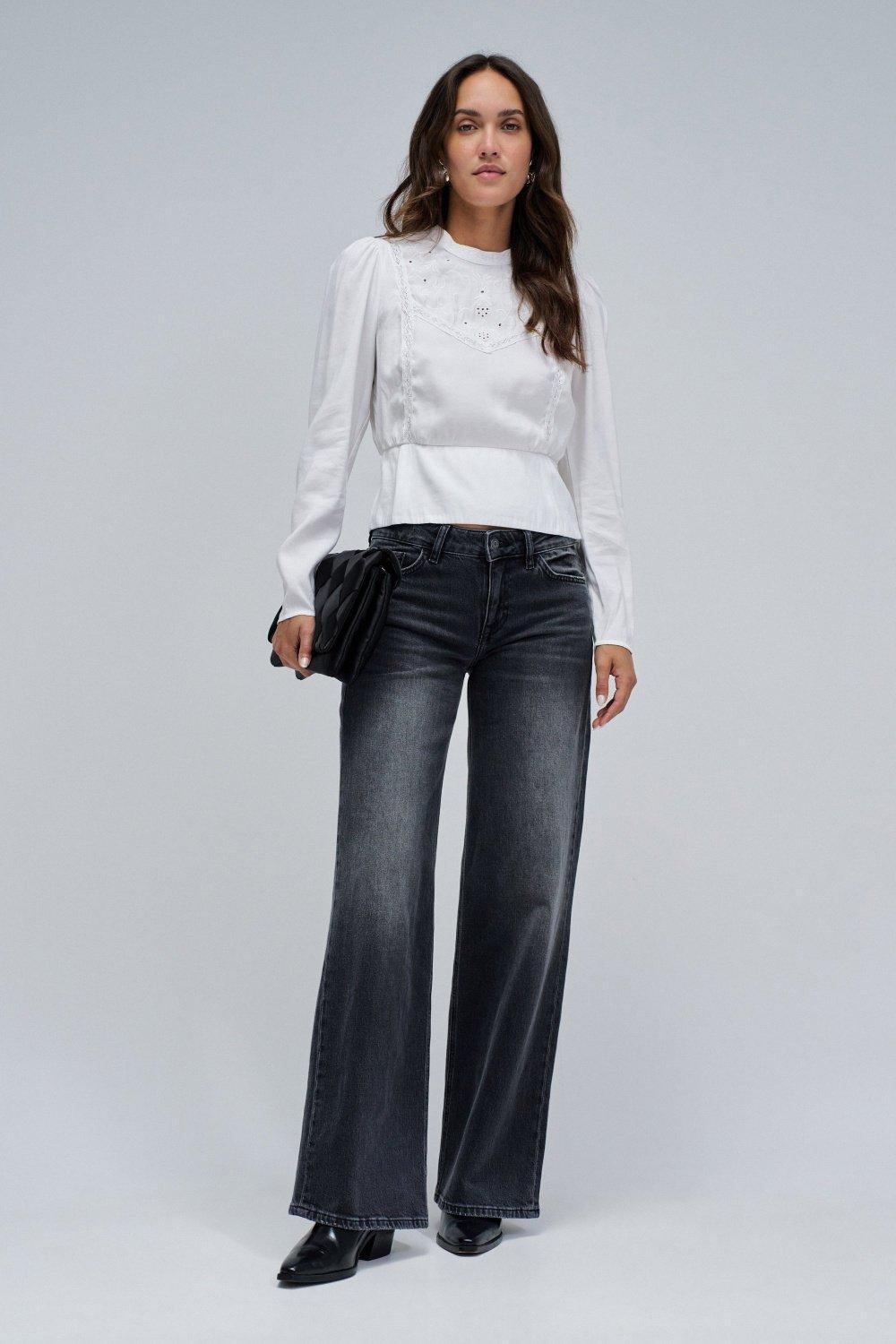 Embroidered Blouse, Pearl, large image number 1