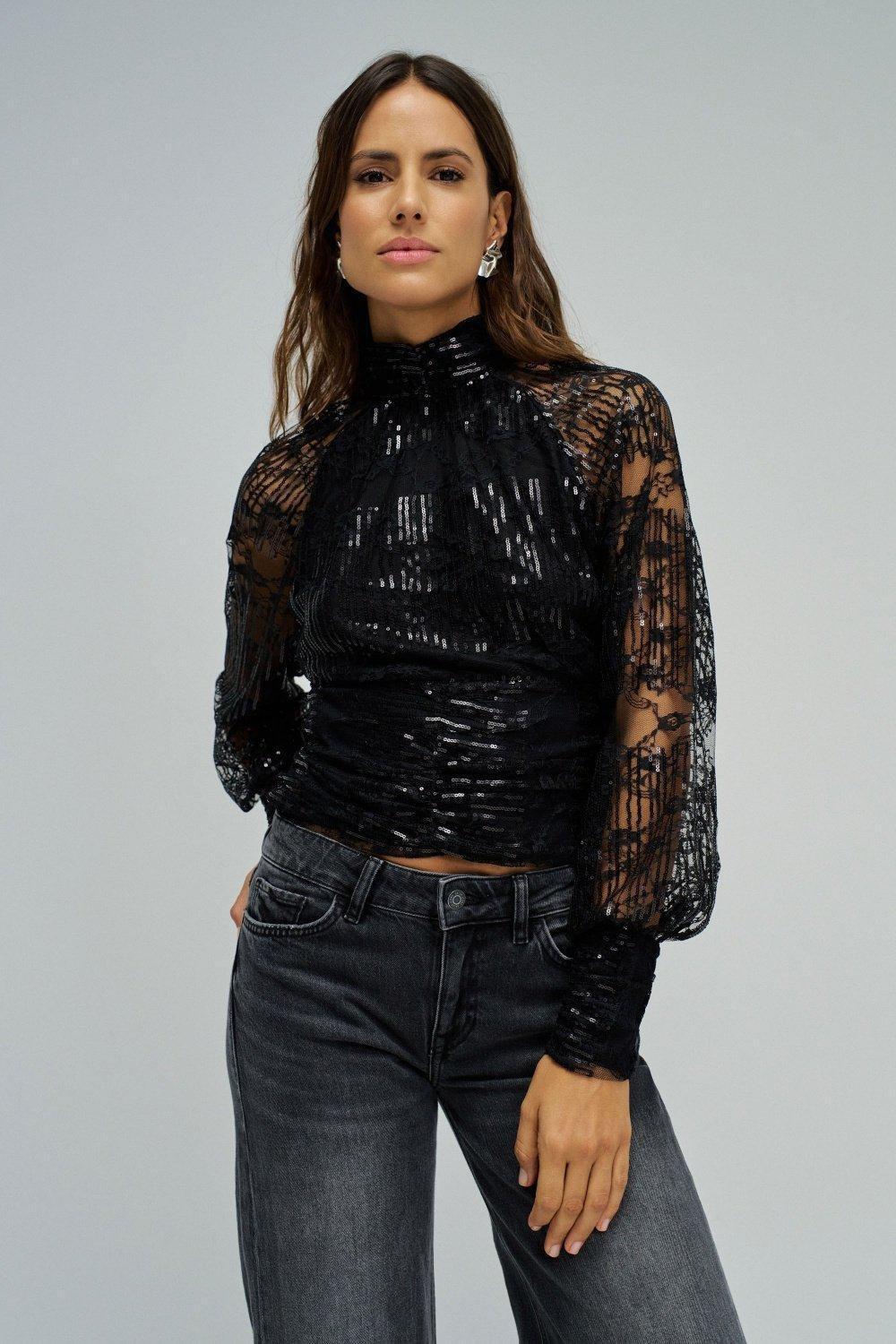 Sequin Top, Black, large image number 0