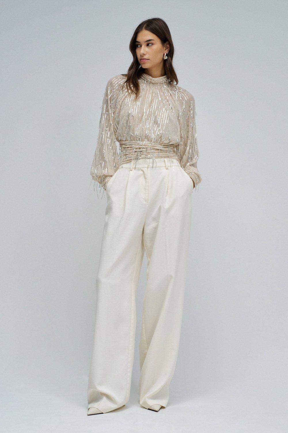 Sequin Top, Beige, large image number 1