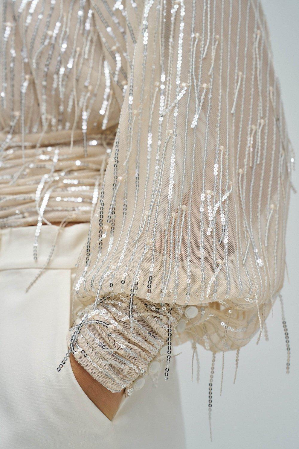 Sequin Top, Beige, large image number 4