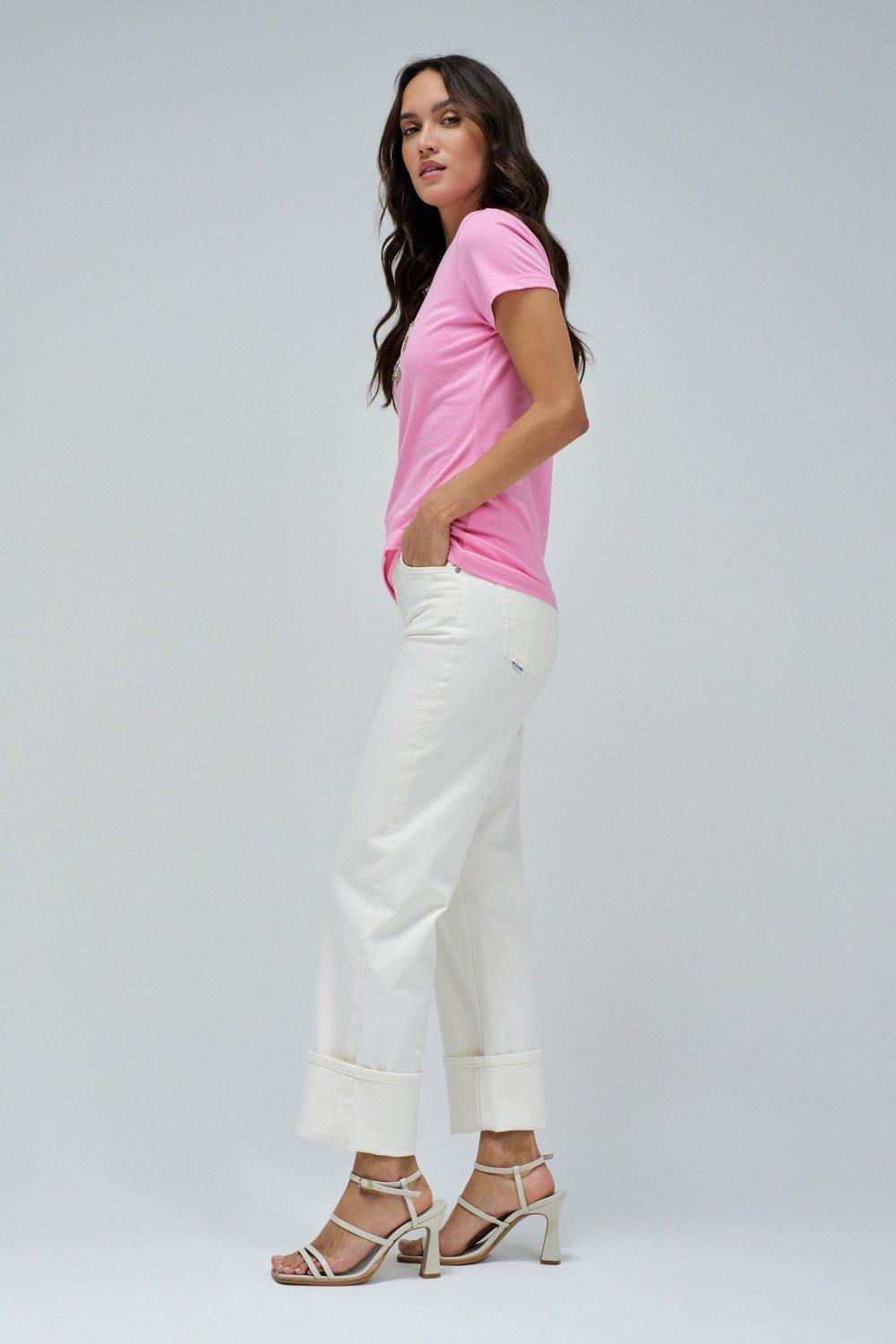 T-Shirt With Branding&nbsp;, Pink, medium